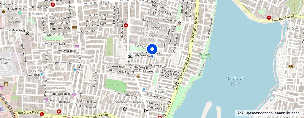 Map showing Dentick Dental Care, BTM Layout 2nd Stage