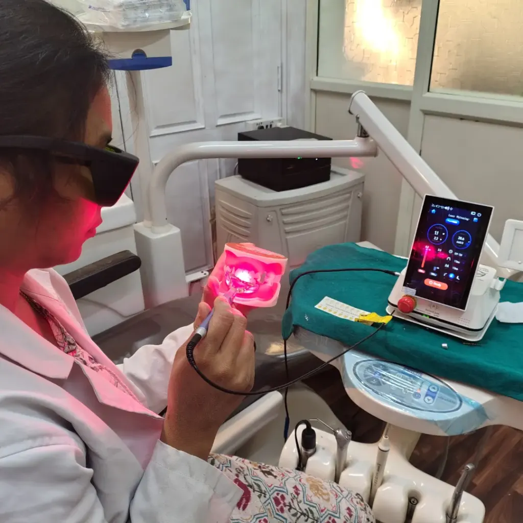 Laser-activated teeth whitening at Dentick Dental Care, Bengaluru