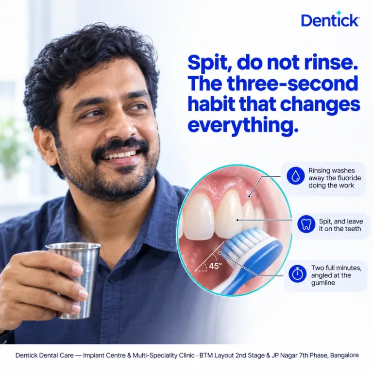 Teeth cleaning bangalore brushing technique BTM layout 2026 08 — Dentick Dental Care, Bengaluru